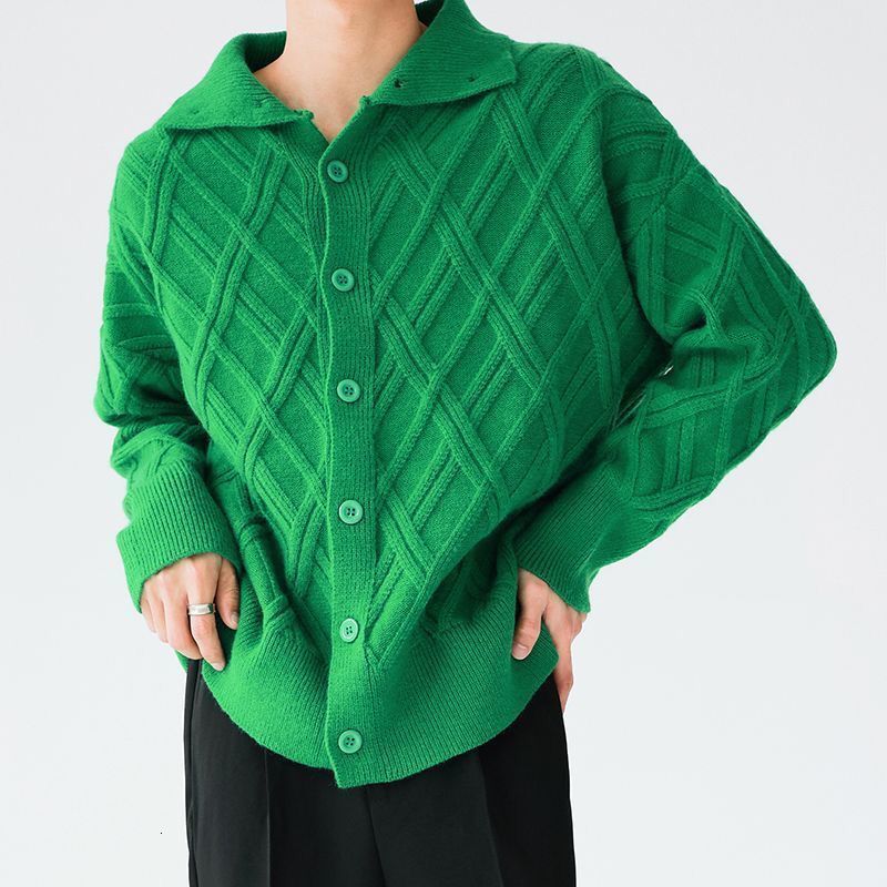

Men's Sweaters Trendy Retro Green Turtleneck Sweater Men and Women Autumn Winter Knitted Cardigan Sweater Coat Oversized Loose Casual Wear 221128, Black