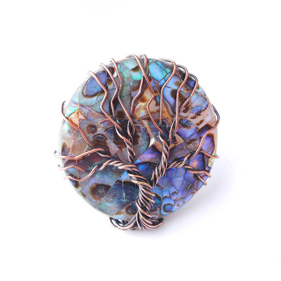 

Solitaire Ring One Antique Rings Finger Jewelry Round Natural Abalone Shell Bead Wire Wrapped Tree Of Life Adjustable W9313 Drop Del Dhcse