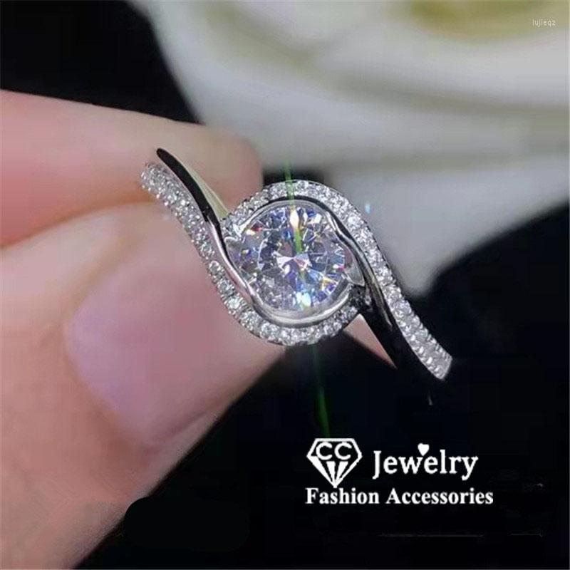 

Wedding Rings Engagement For Women White Gold Plated CZ Lady Vintage Ring Bijoux Bague Anillos Fashion Jewelry 029