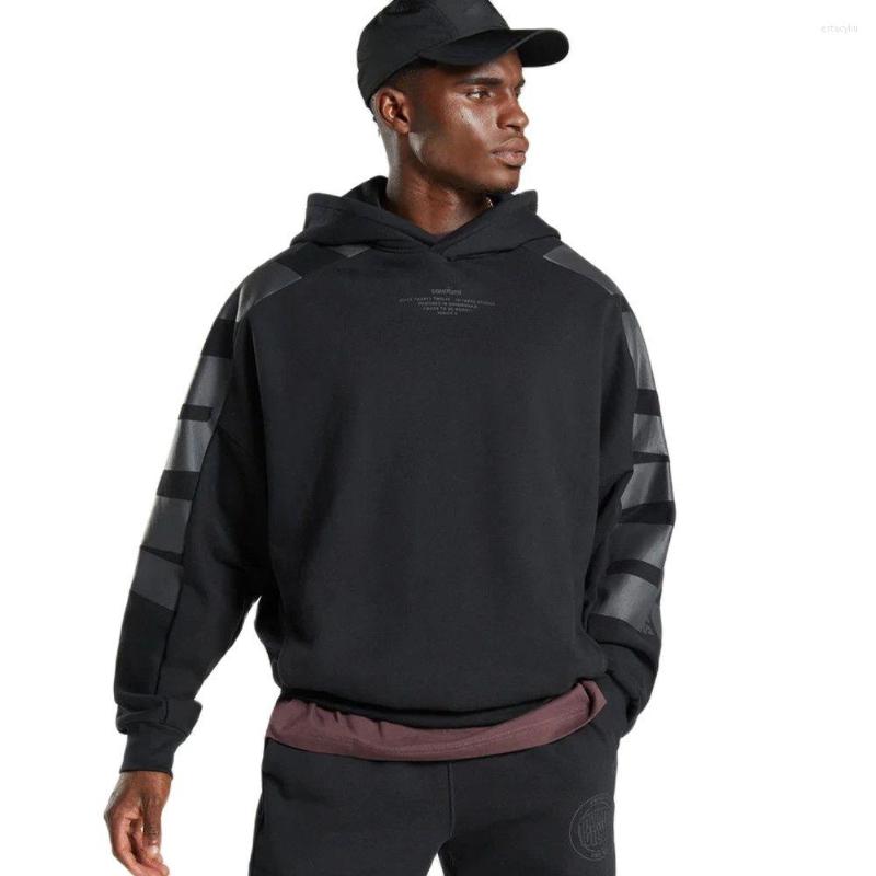 

Men's Hoodies Winter Thicker Warm Fleece Men Casual Printed Sweatshirts Gym Fitness Sportswear Male Hooded Pullover Running Clothing, Black white(pants)