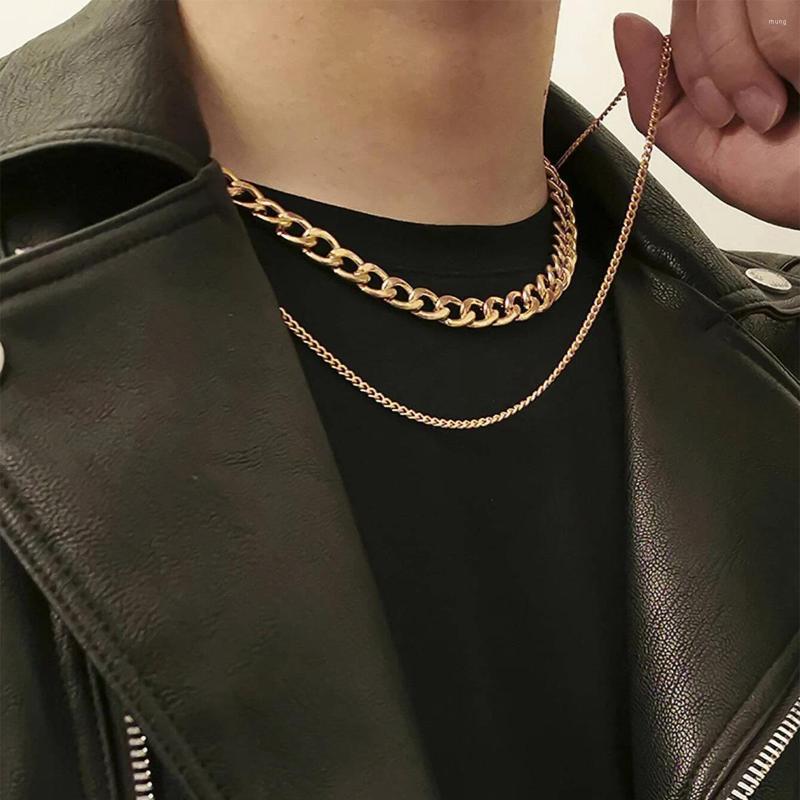 

Chains HESHI Fashion Simple Classic Men's Thick Chain Necklace Set 2 Hip Hop Punk Necklaces