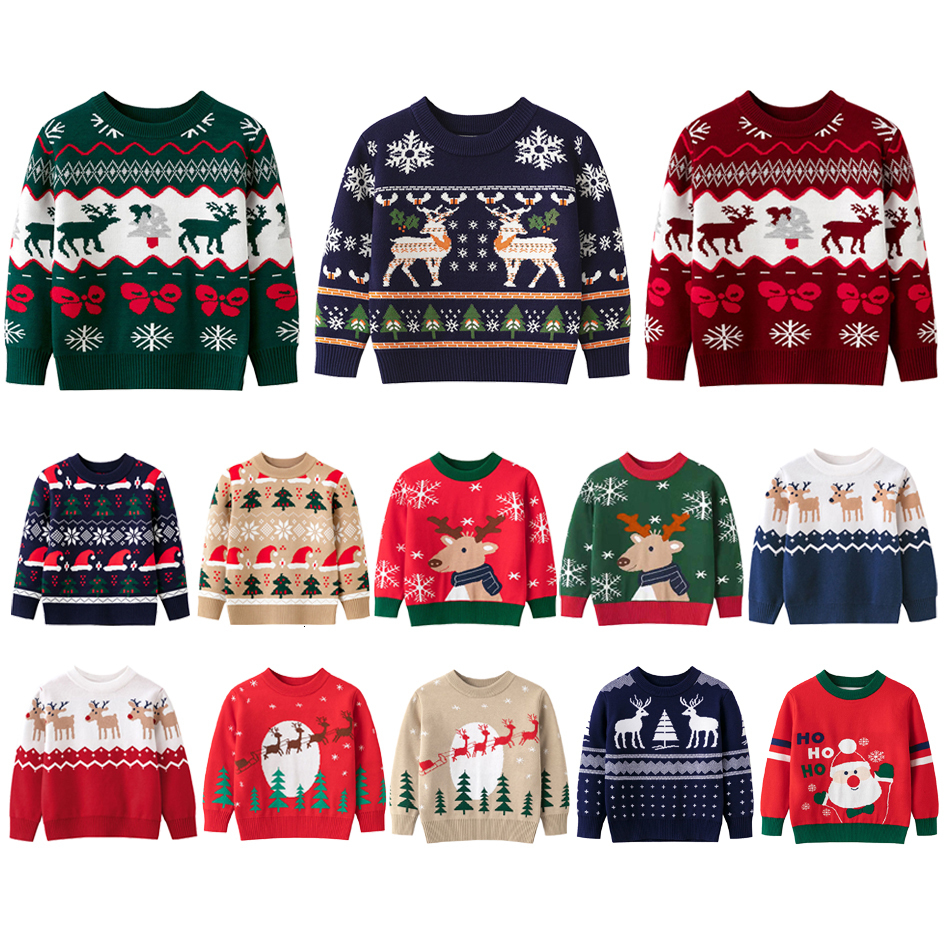 

Pullover Baby Boys Girls Clothes Winter Spring Autumn Jerseis Knitted Sweater Christmas Deer Elk Kids Sweatshirts Knitwear Tops 221128, Sweater 01