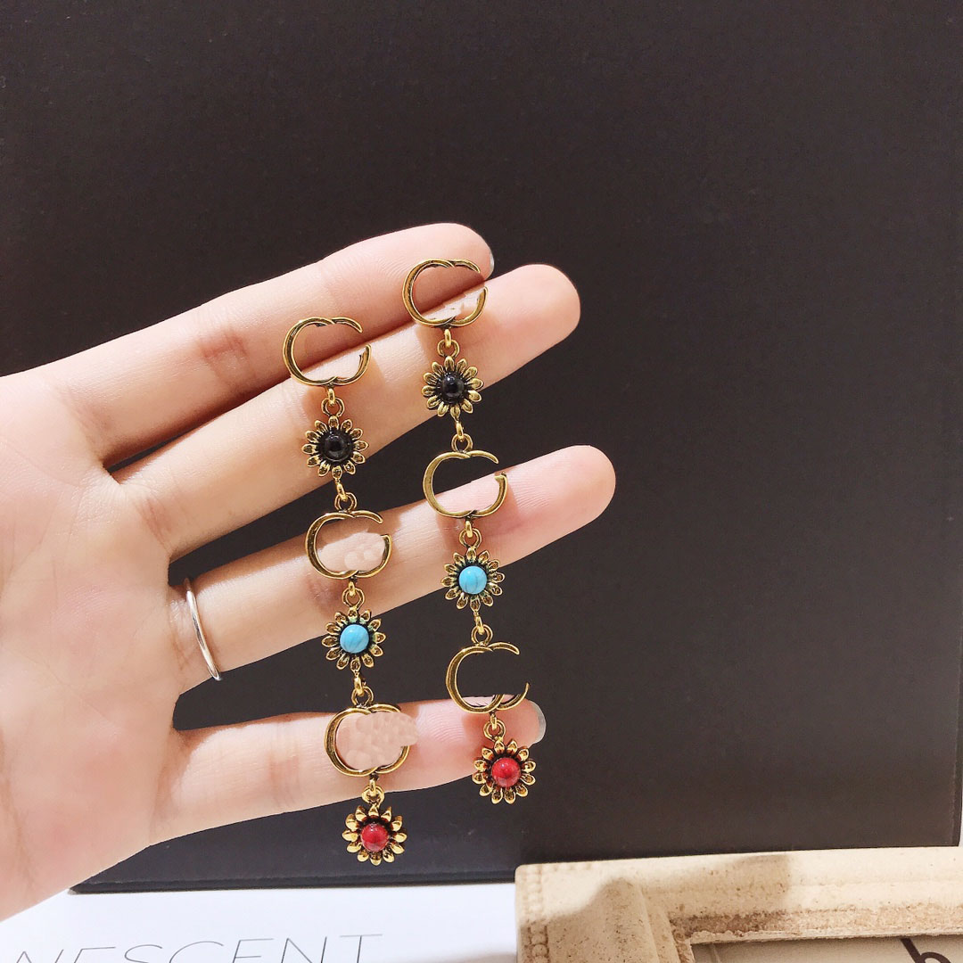 

High end Charm Designer Four leaf Grass Earrings for Women Earrings Fashion Popular Brand Accessories Selected Quality Gifts 18k Gold Plated A245