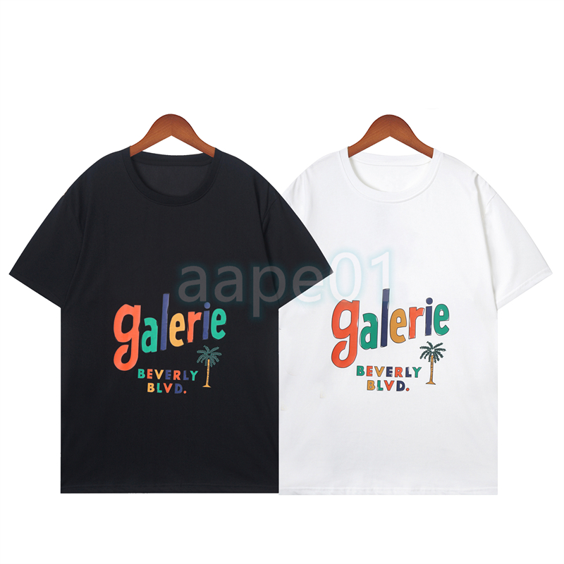 

Luxury Fashion Brand Mens T Shirt Rainbow Letter Print Round Neck Short Sleeve Summer Loose T-Shirt Top Black White Asian Size S-2XL