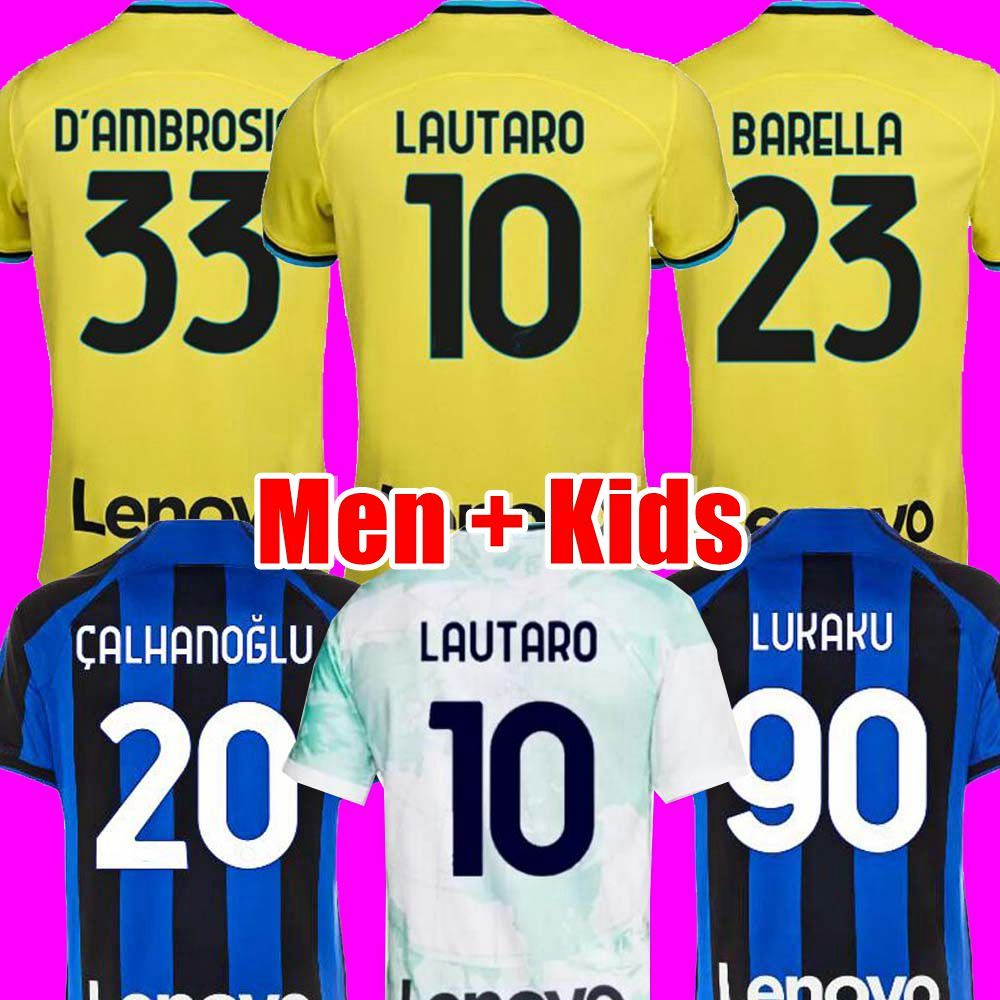 

2022 2023 LUKAKU soccer jerseys CORREA DZEKO BARELLA LAUTARO SKRINIAR DE VRIJ 22 23 football shirt uniforms men kids kit sets 999 Inter MilanS 1129, Home adult ucl
