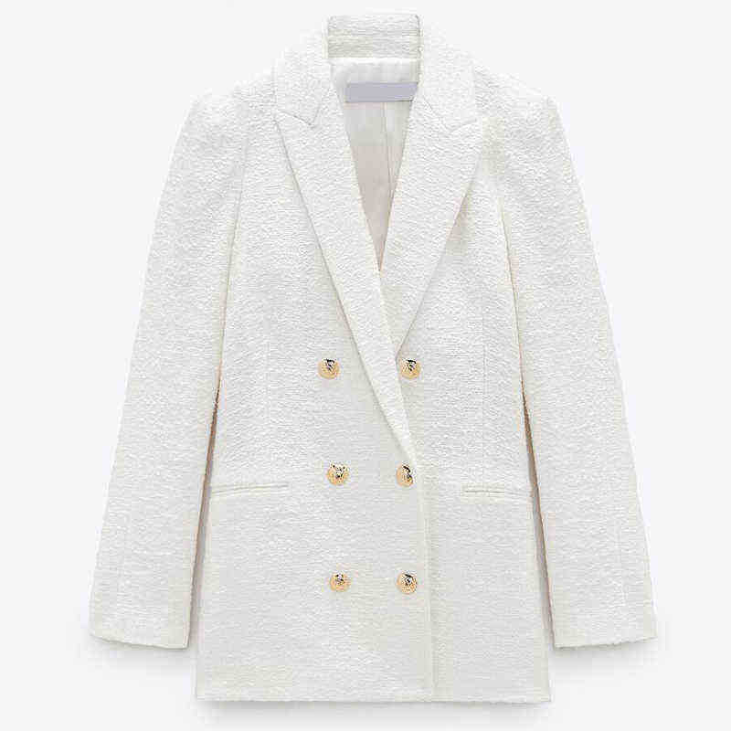 

Fall Winter 2021 Women Fashion Suit Blazer Women White Blazers And Jackets Chic Button Office Suit Jacket Ladies Elegant Outfit J220813, Black