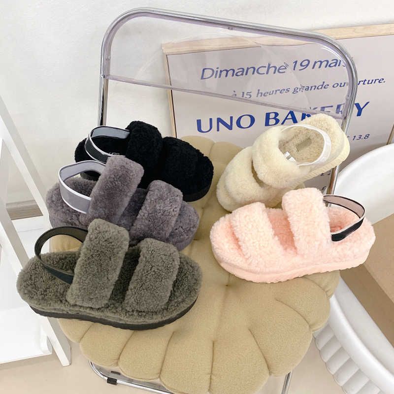 

Slippers men's women's winter fluffy fur Sandals girls furry Slipper shoes Luxury Designer thick sole slides Sandal uggitys