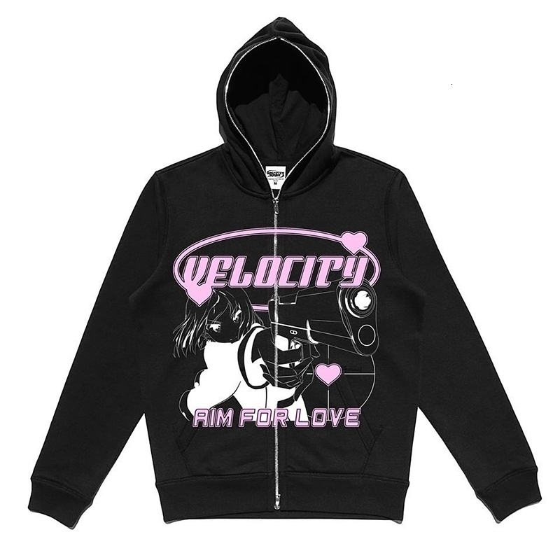 

Mens Jackets Y2K Zip up Hoodie anime graphics woman goth Sweatshirt Sport Coat Pullover grunge Gothic Long Sleeve Oversized hoodie jacket 221128, White