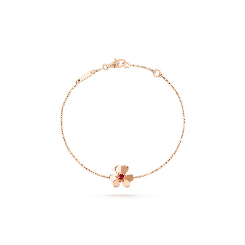 

lucky four-leaf clover bracelet Rose gold ruby polished mini tennis bracelets jewlery designer for women men link bracelet