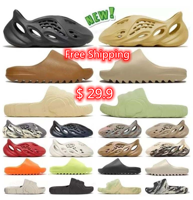 

2022 Designer sandals foam runners MX Carbon foams runner slides ararat sand grey ochre moon gray soot onyx black bone white red foamrunner