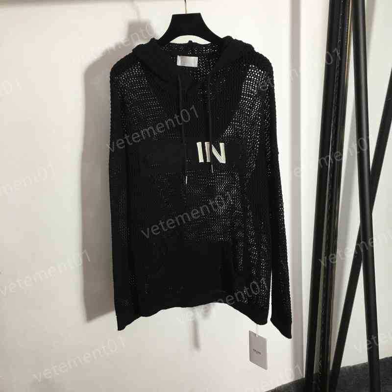 

Luxury Women Sweater Embroidered Letters Cutout Sunscreen Hooded Knitwear Hoodie Fashion Brand Designer Womens Sweaters