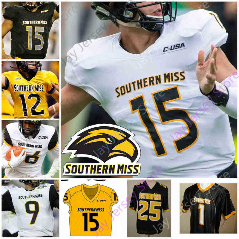 

University jerseys Southern Mississippi Football Jersey NCAA College Jack Abraham Kevin Perkins De'Michael Harris Quez Watkins T, White i