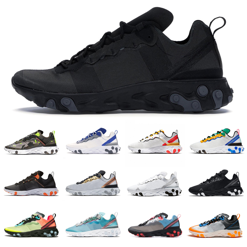 

Women Men Running Shoes React Element 87 55 Mens Trainers Solar Red Black White Anthracite Tour Yellow Jogging Woman Sport Sneakers, Color #18