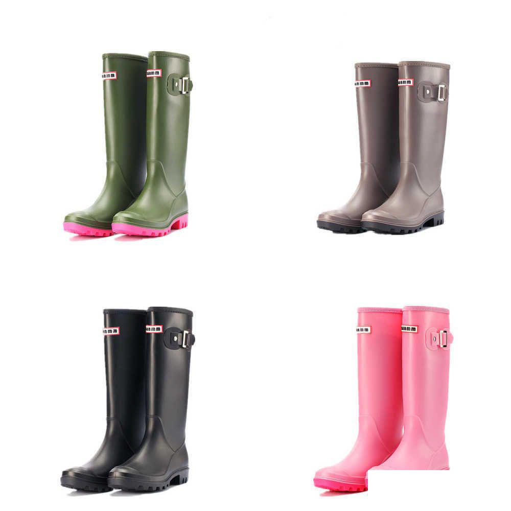 

Boots Boots Rain Mid Calf Boot Insated Rubber Rainboots Women Waterproof Kneehigh Wellies Wellington Galoshes Green Paris Drop Deliv Dht2D, Apricot
