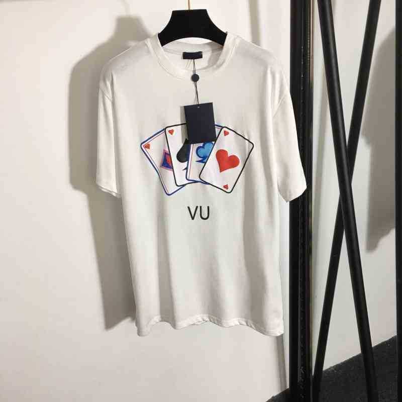 

Designer Womens T-Shirts Fashion Brands Playing Card Letter Print Loose Short Sleeve T-Shirt Tops Luxury Sexy Brands Women Clothing 0912