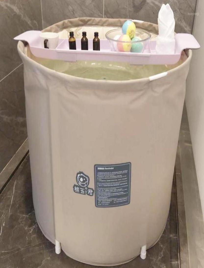 

Bathing Tubs Seats Bath Barrel Thickening Plastic For Adult Household Fullbody Folding Removal Of Large Round