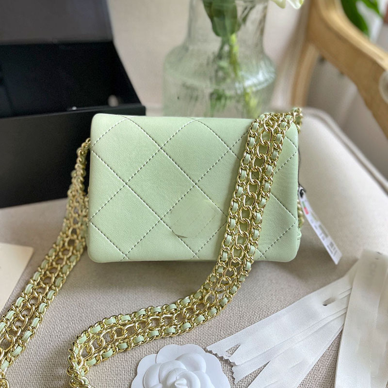 

CC Bags Luxury Brand Shoulder Bags Women Chain Classic Flap Shoulder Bag Diamond Lattice Leather Mini Crossbody Wallet Fanny Packs Pochettes, Pink