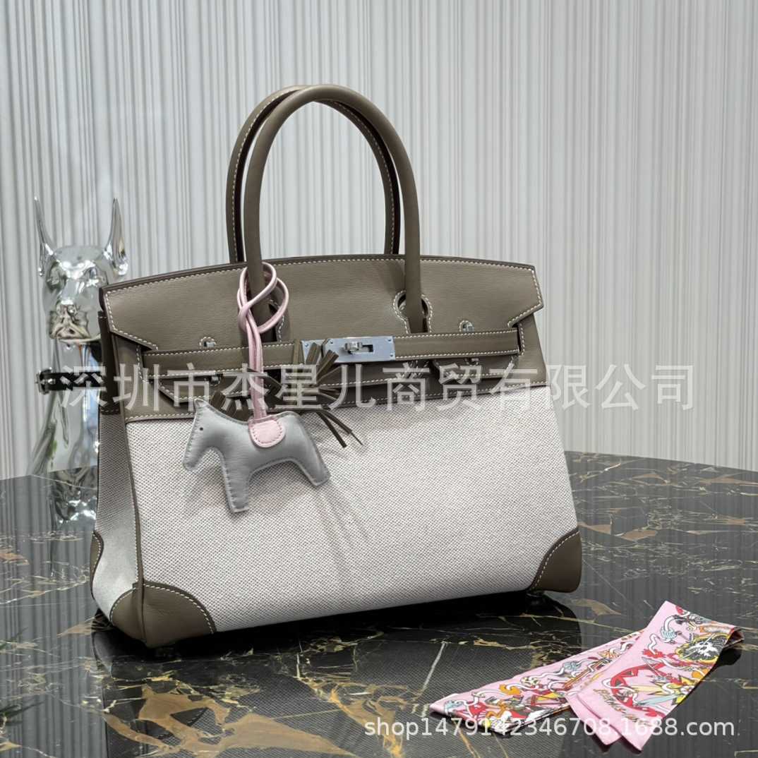 

Designer Bags Hem Handbags Women Cluth Fashion Hand Sewed Hand-held Women's Leather Elephant Grey Patchwork Weaving Togo Pu Luxury Om1j Mess, Light gray