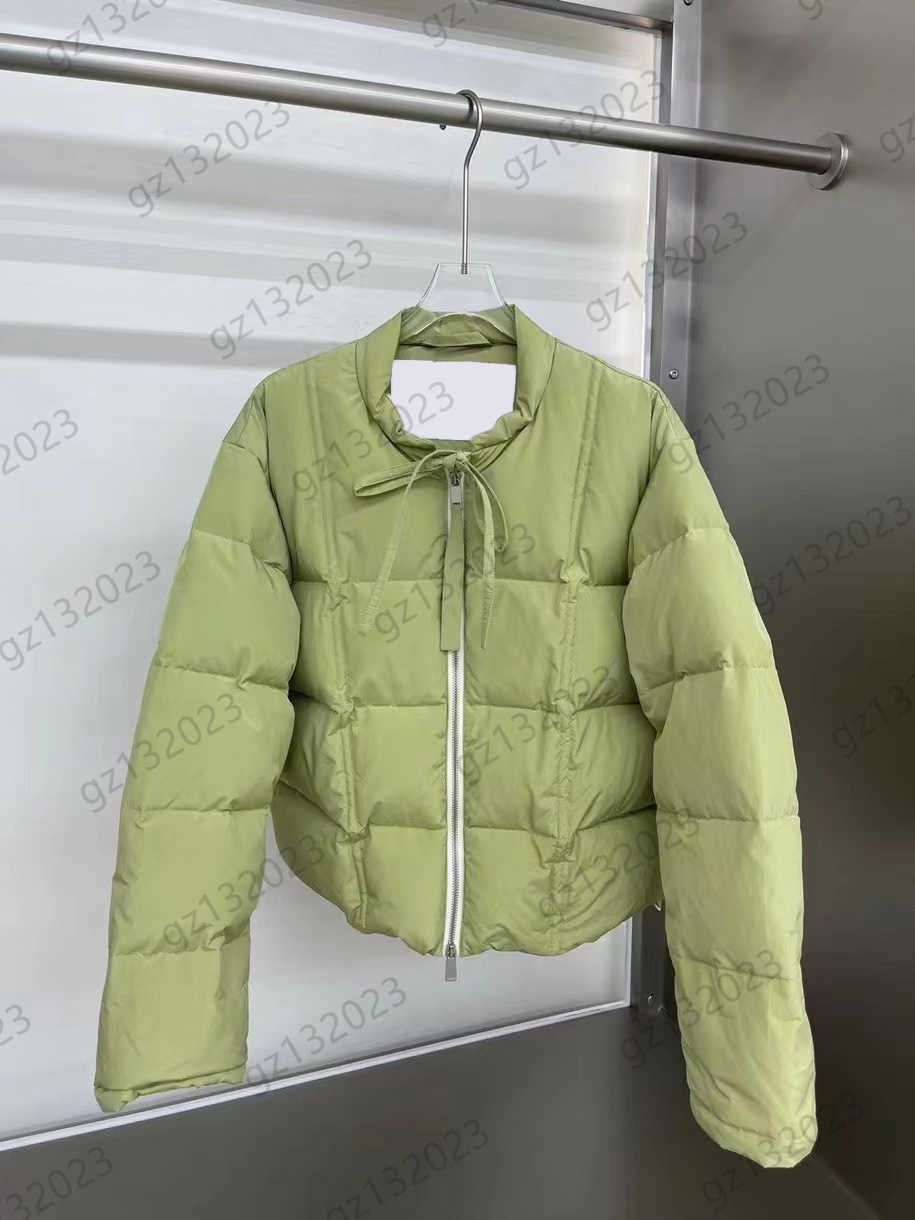 

Puffer Coat Womens Down Parkas Round Neck Bow Embellishment Zipper Flap Short Winter Coats White Goose Down Filling Light Warm Jacket Gentle Designer Women Apparel, 13