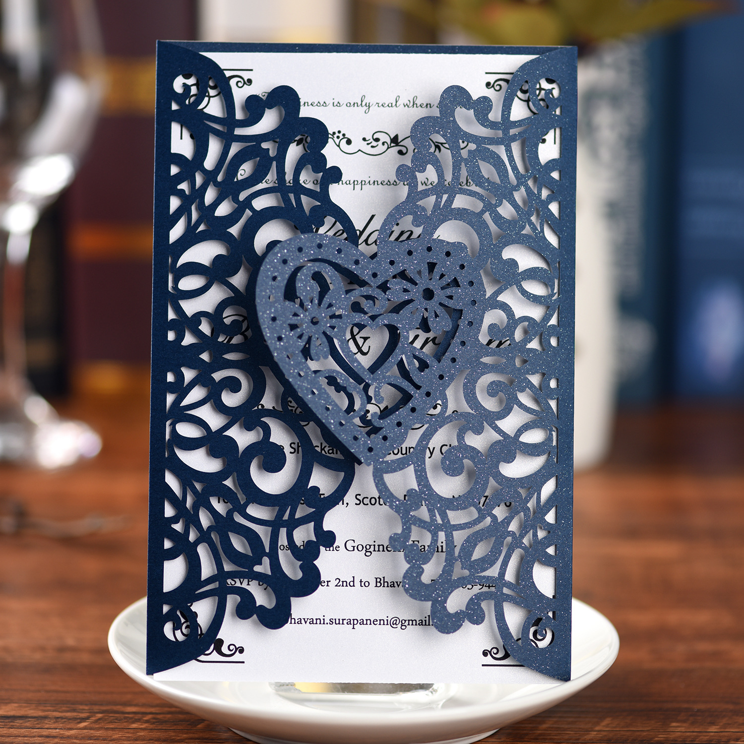 

Wedding Invitations Cards Laser Cut Paper Card Luxury Invitations, White