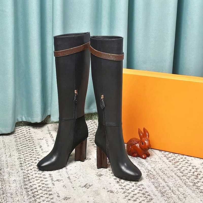 

Luxury Designer Women Lvity Boot Martin Boots Ankle Booties Autumn Winter Classic Knee Boots Zip Half Shoes Leather Knight Thigh-High 4BMI, #28