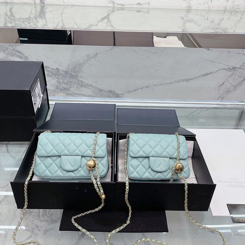 

Classic Flap Fashion Golden Ball Women Shoulder Bag Diamond Lattice Leather Quilted Adjustable Chain Designer Crossbody Trend Mini Wallet Handbags Retro Clutch, Red