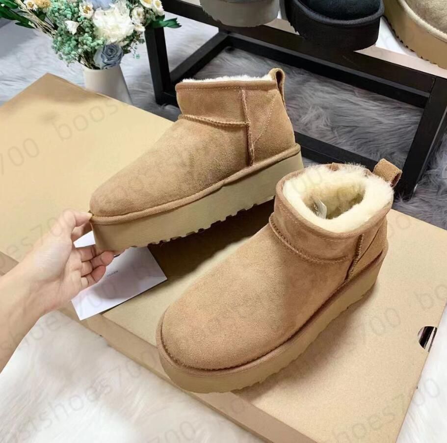 

Australia Women Boot Designer Tasman Snow Winter Boots Fashion Ladies Platform Fur Slippers Classic Mini Suede Sheepskin Wool Ankle Booties US 4-12 uggitys, Box