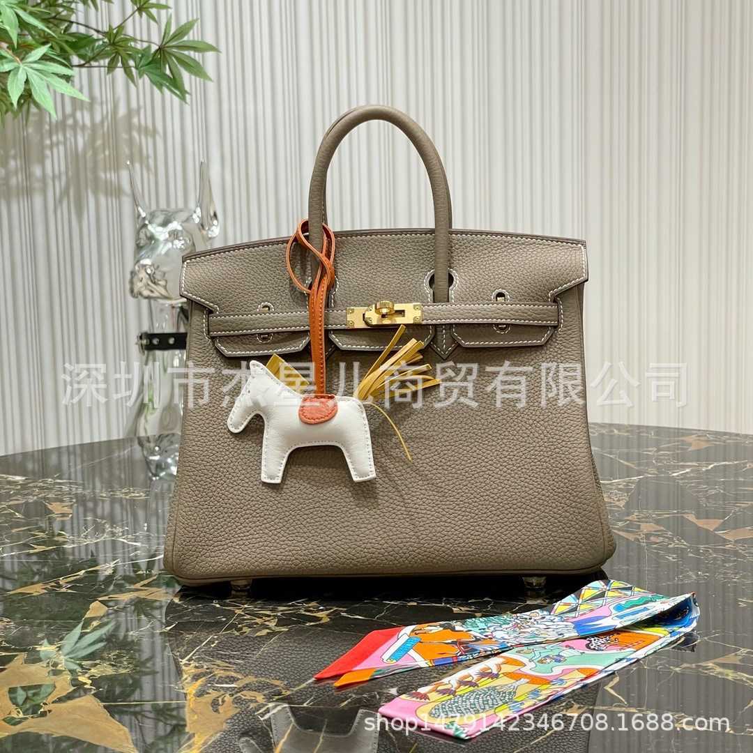 

Designer Bags Hem Handbags Women Cluth Fashion Hand Sewed Hand-held Women's Leather Swift Elephant Grey Gold Togo Pu Luxury L1kn Mess Bird, Light gray