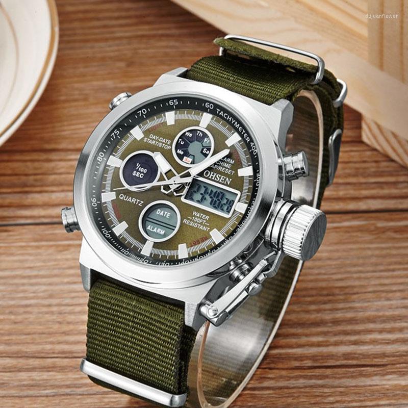 

Wristwatches Men Watches Military Sports Watch Digital Canvas Nylon Strap Top Selling Product XFCS Relogio Masculino, Nylon black