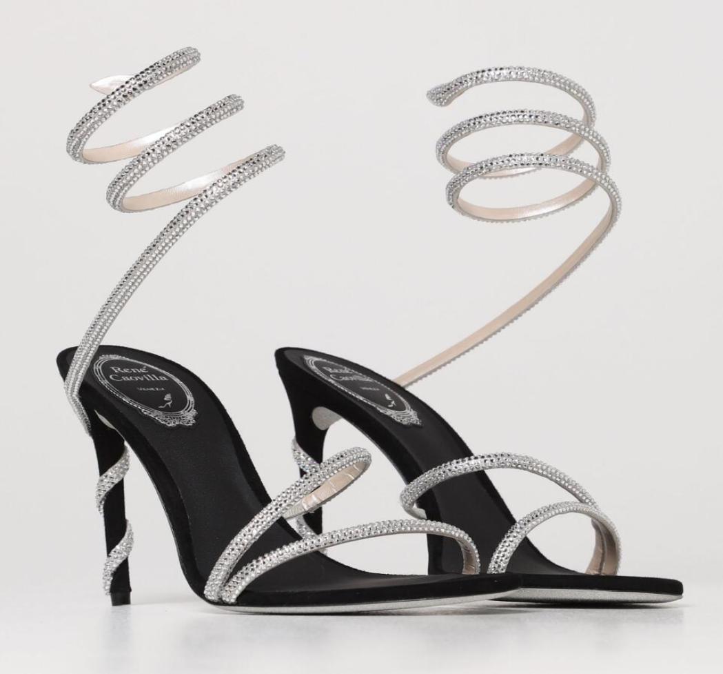 

Famous Sexy Renes Margot Jewel Sandals Shoes Crystal Spiral Ankle Strap Caovill Lady Gladiator Sandalias Glitter Sole High Heels P6690891