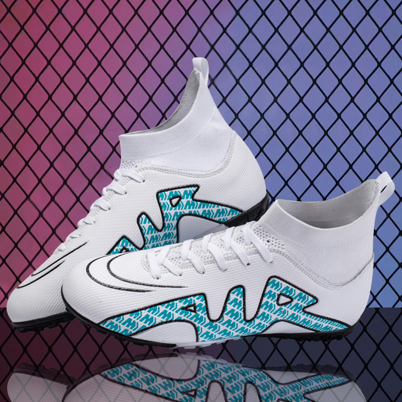 

Dress Shoes Man's Soccer Adult Kid TFFG Outsole NonSlip Unisex Football Cleats Outdoor Lawn Breathable Sneakers Arrival 221128, 902-d-whitemoon