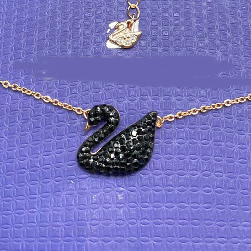 

SWAR Iconic Swan Pendant Swan Medium Black Alloy SWR AAA Pendants Moments Women for Fit Necklace Jewelry SWAR109 Annajewel