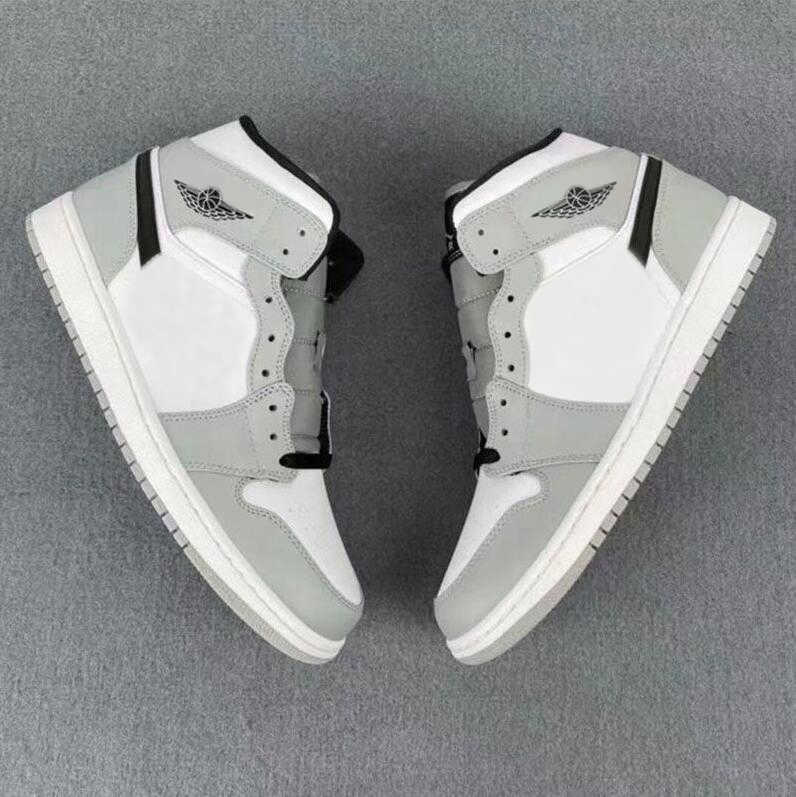 

Casual Shoes Basketball Shoes Sneakers Dress Shoe Mid Light Smoke Grey Mens Womens Jumpman 1 Black-White Hightop