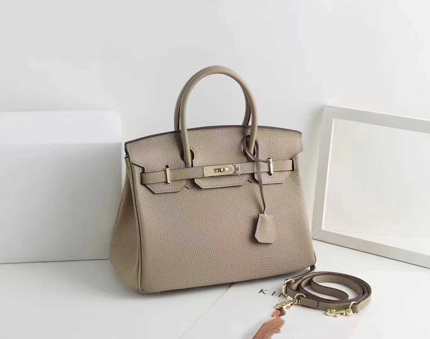 

Designer Bags Hem Handbags Women Cluth Fashion 2022 Lychee Grain Leather Women's One Shoulder Cross Body Handbag Fashionable and Versatile, Khaki white thread cowhide