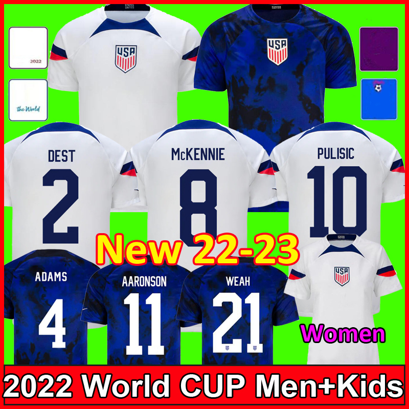 

2022 PULISIC DEST McKENNIE Soccer Jerseys usmnt AARONSON MUSAH usAS FERREIRA REYNA WEAH REAM Football Shirts ADAMS MORRIS MEN KIDS kit sets uniforms, Women home