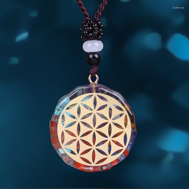 

Pendant Necklaces 2022 Flower Of Life Orgone Generator Energy Accumulator EMF Protection Reiki Charged Orgonite Pendants