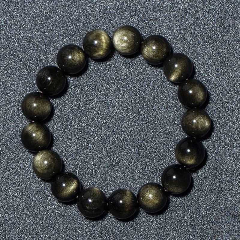 

spiritual chakras Bracelet Beaded Natural Gold Obsidian Bracelets For Women Stone Crystal Healing Jewelry Bulk Wholesale