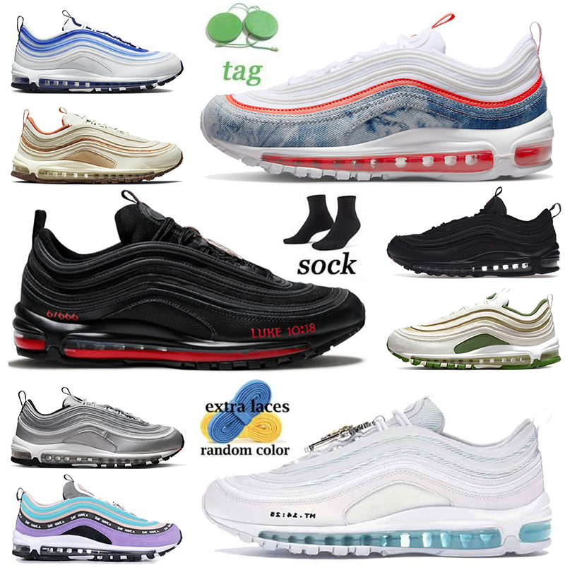 

2023 With Socks Men Women 97s Running Shoes Designer Sneakers MSCHF Lil Nas X Satan Sun Club Sean Wotherspoon The Future Sail Treeline Washed Denim Trainers Sports, A#30 36-45 red leopard