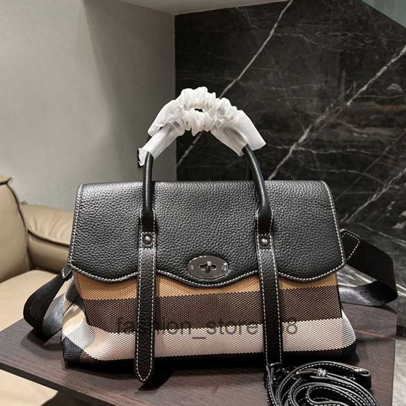 

Plaid Classic Lagrge Tote Bags Women Handbag Shoulder Bags Tartan Purse High Capacity Canvas Genuine Leather Cowhide Fashion Twist Lock Handle Detachable 2 Straps, Black