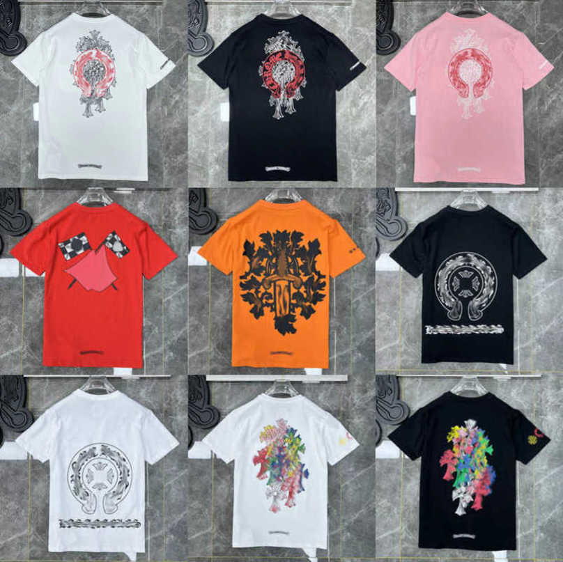 

Fashion Luxury Men's t Shirt Brand Tops Tees Men Women Sanskrit Letter Sweatshirts Short Sleeve Horseshoe Couple T-shirt Classic Cross Unisex Tee Tshirts Tl7z