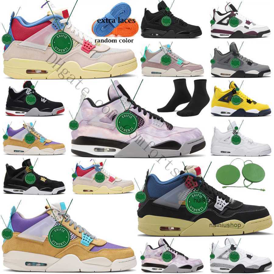 

2023 Basketball Shoes Sports Sneakers Military Black Cat Sail Red Thunder White Oreo Cactus Jack Blue University Infrared Cool Grey Men 4 For OG designer shoes, Color # 26
