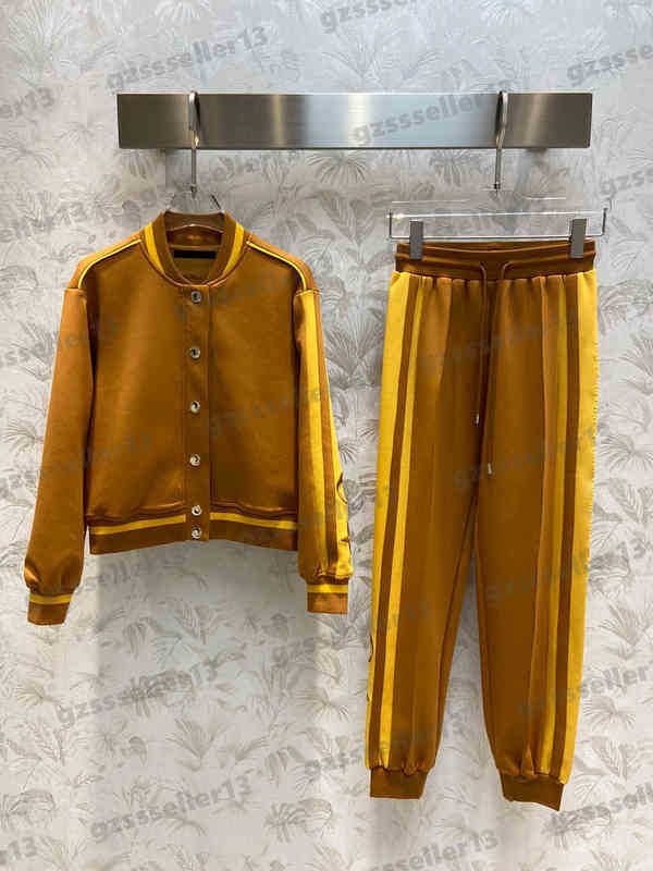 

2 Piece Set Women Tracksuits Outfit Designer Lou Back 3D Letter Embroidery Jogging Suit Stand Collar Bomber Jacket And Casual Pants Suit