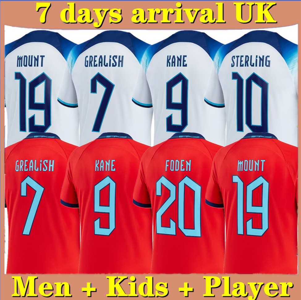 

22/23 S-4XL soccer jerseys KANE STERLING RASHFORD ENGLANDS GREALISH MOUNT SANCHO SAKA national football top soccer shirt men kids kit uniform, 22/23 world cup home+patch(dark version)