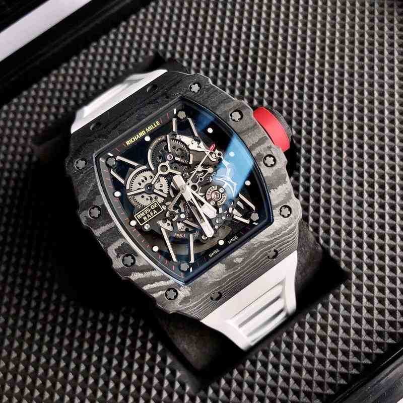 

watches wristwatch designer Richa Milles Rm35-02 Automatic Mechanical Movement Sapphire Mirror Imported Rubber Fold Buckle Size 50x40m, Khaki