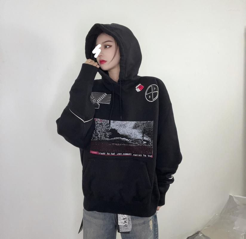 

Men' Hoodies 22SS Personalized Wild Pattern Print Cavempt Hoodie Men Women EU Size Cotton Pullover Streetwear Autumn Winter Goth, Black