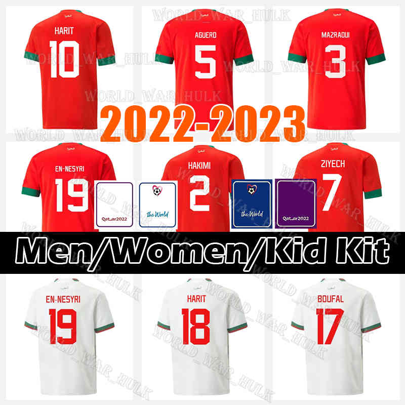 

2XL 2022 Morocco soccer jerseys Moroccan GC HAKIMI ZIYECH ABRAMI EN-NESYRI JABRANE marocain maillot de foot HARIT SAISS IDRISSI BOUFAL BENATIA football shirts Maroc, Men 2022 jersey(mo luo ge)+patch