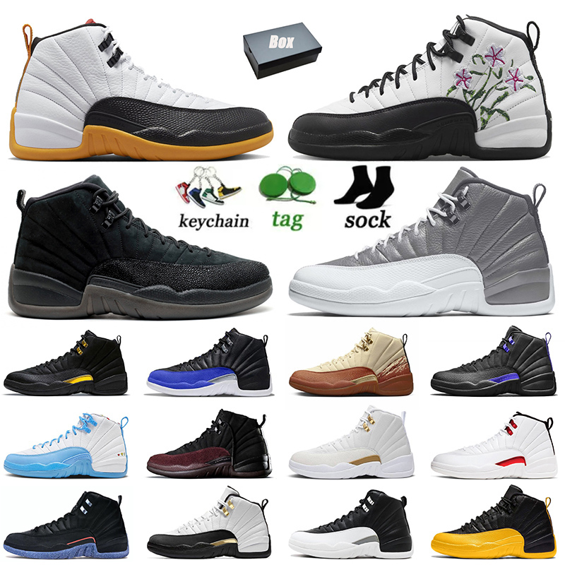 

12s with box ovo flower basketball shoes men women jumpman 12 black white 25 Years in China Stealth Playoffs Royalty Royal Taxi j12 cherry classic sneakers eur 36-47, D40 gym red 2018 40-47