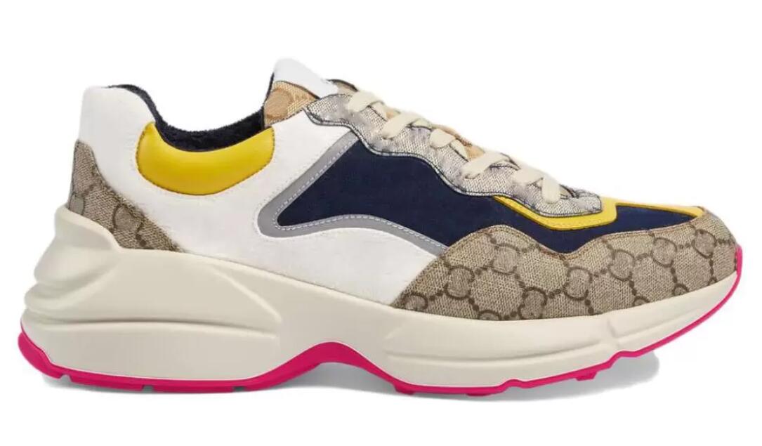

Designer Rhyton Shoes Beige Men Women Trainers Vintage Chaussures Ladies Shoe Fashion Sneakers Wave Mouth Women Sports Sneaker With Original Box, 30
