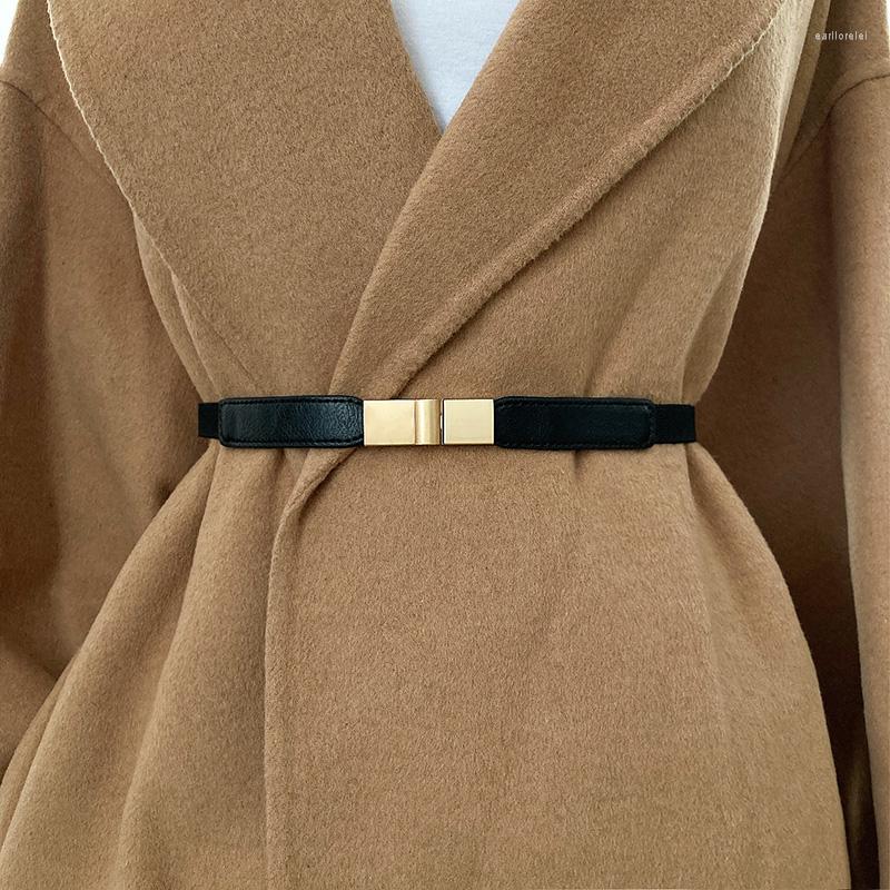 

Belts Elastic Belt For Women Thin Female Waist Jeans Dresses Stretch Strap Ladies Design Elelgant Black Brown Waistband 307
