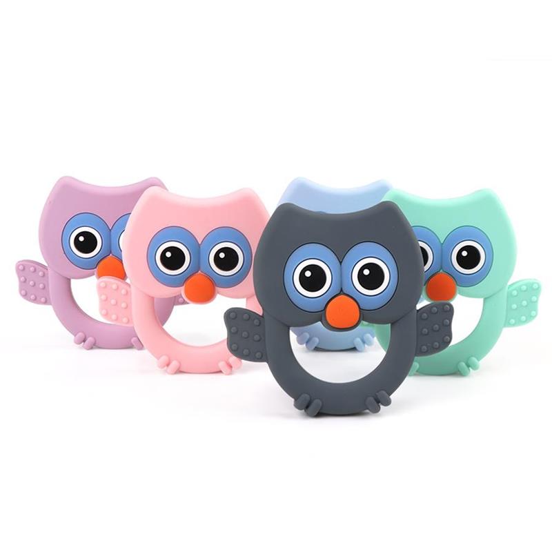 

Food Grade Silicone Owl Teether DIY Baby Teething Pacifier Chain Accessories Silicone Beads Toy Necklace Gifts